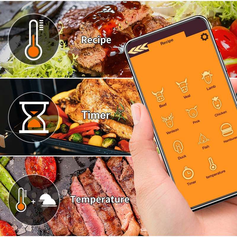 TY530 BBQ Probe Wireless Bluetooth Thermometer Mobile Phone APP Kitchen Food Barbecue Oven Thermomet