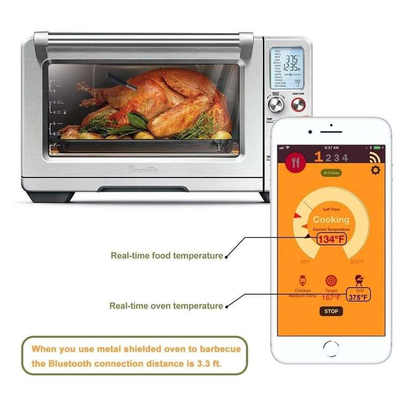 TY530 BBQ Probe Wireless Bluetooth Thermometer Mobile Phone APP Kitchen Food Barbecue Oven Thermomet