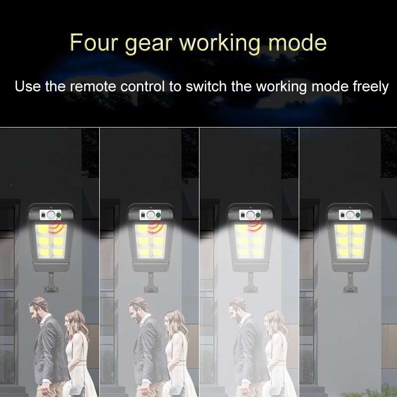 Solar Wall Light Outdoor Waterproof Human Body Induction Garden Lighting Household Street Light 4 x