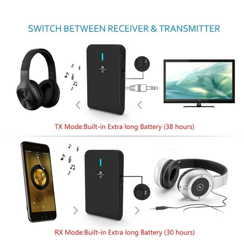 BT-13 2 In 1 Bluetooth 5.0 Adapter Wireless Audio Receiver & Transmitter