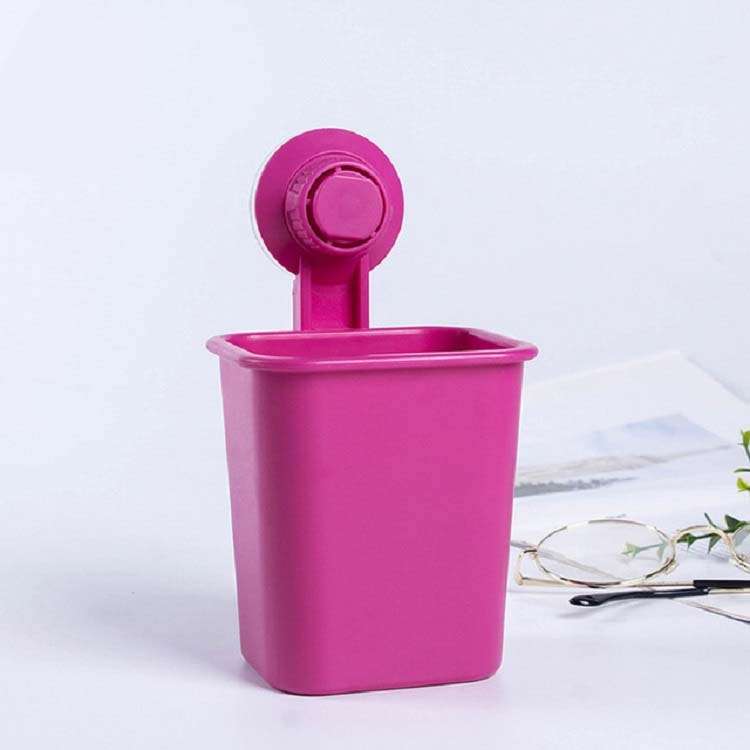 Suction Wall Toothpaste Toothbrush Holder Bathroom Shelf(White)
