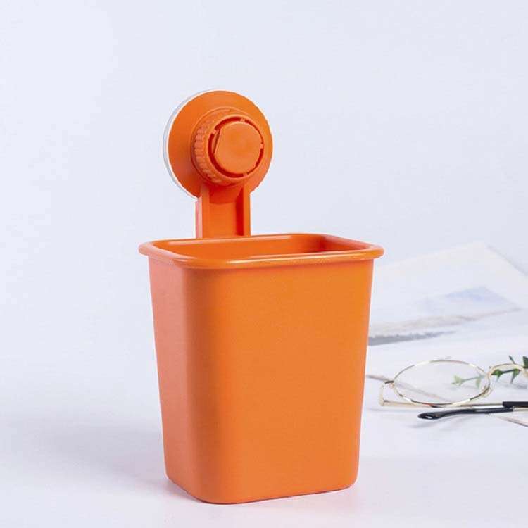Suction Wall Toothpaste Toothbrush Holder Bathroom Shelf(White)