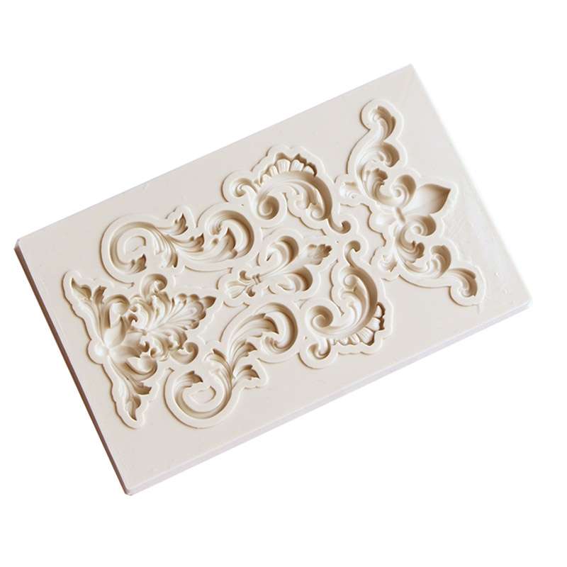 2 PCS Border Silicone Mold Fondant Mold Cake Decorating Tools Chocolate Mold(Grey)