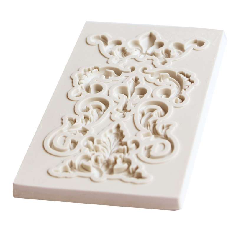 2 PCS Border Silicone Mold Fondant Mold Cake Decorating Tools Chocolate Mold(Grey)