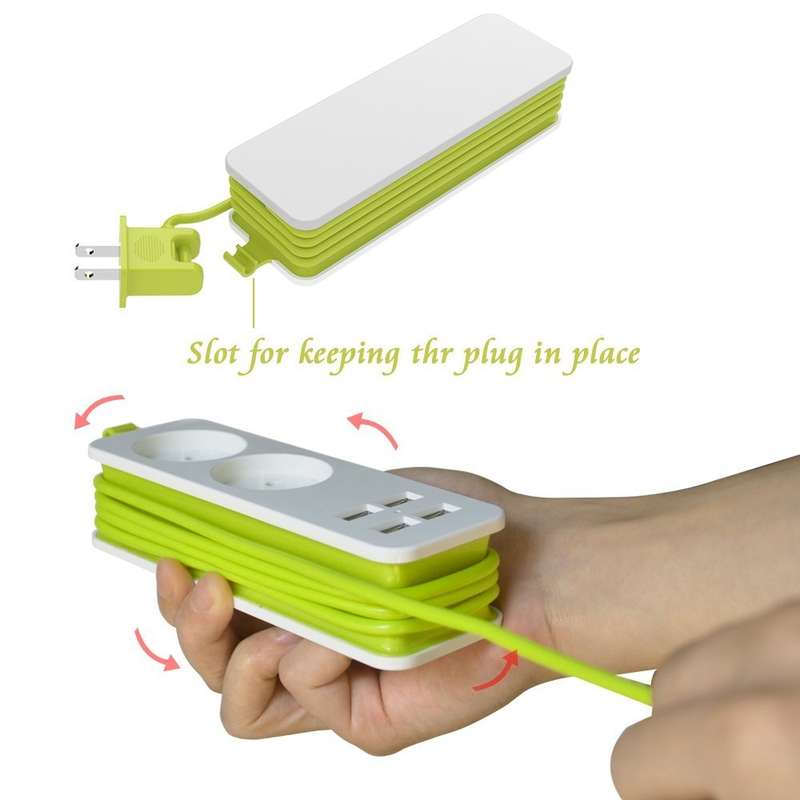 Power Strip 1/2 EU Plug 4 USB Port 1200W 250V 1.5m Cable Wall Portable Multiple Socket EU Plug Outle