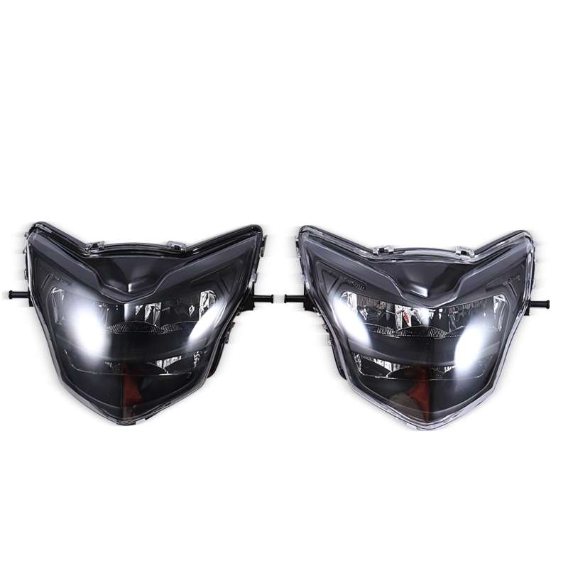 Motorcycle LED Retro Headlights LED Far Near Beam Lights For Yamaha LC135 V2-V6(Transparent Glass)