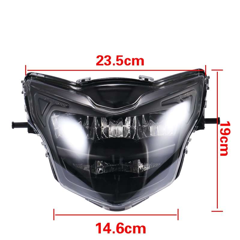 Motorcycle LED Retro Headlights LED Far Near Beam Lights For Yamaha LC135 V2-V6(Transparent Glass)