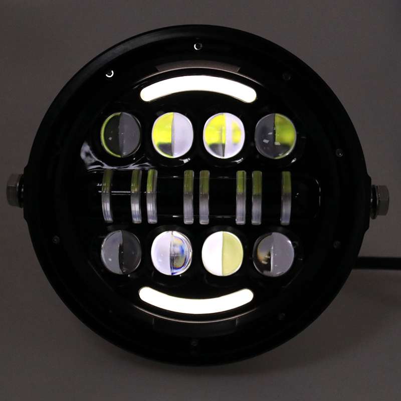 7 Inch Motorcycle Retro Modified Headlights Day Trip LED Far Near Beam Lights For Wrangler / Harley