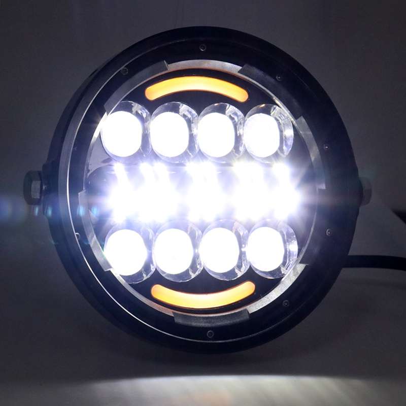 7 Inch Motorcycle Retro Modified Headlights Day Trip LED Far Near Beam Lights For Wrangler / Harley