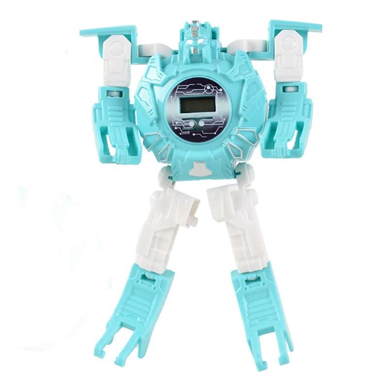 3 PCS Children Electronic Watch Cartoon Deformation Robot Toy Watch(Pink)