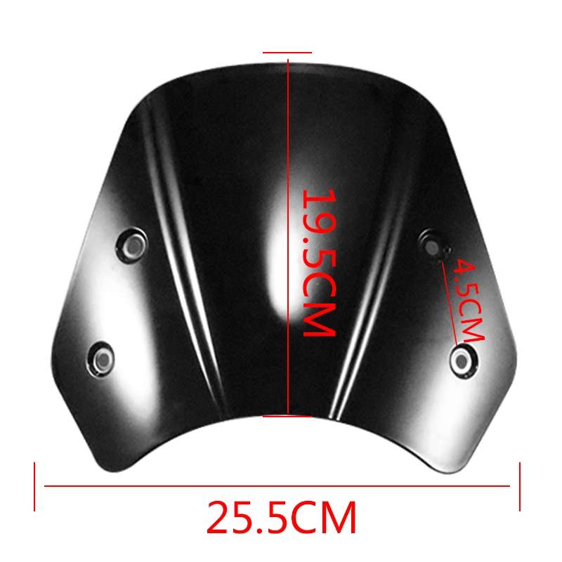 5-7 Inch Retro Motorcycle Windshield Universal Modified Windshield(Transparent)