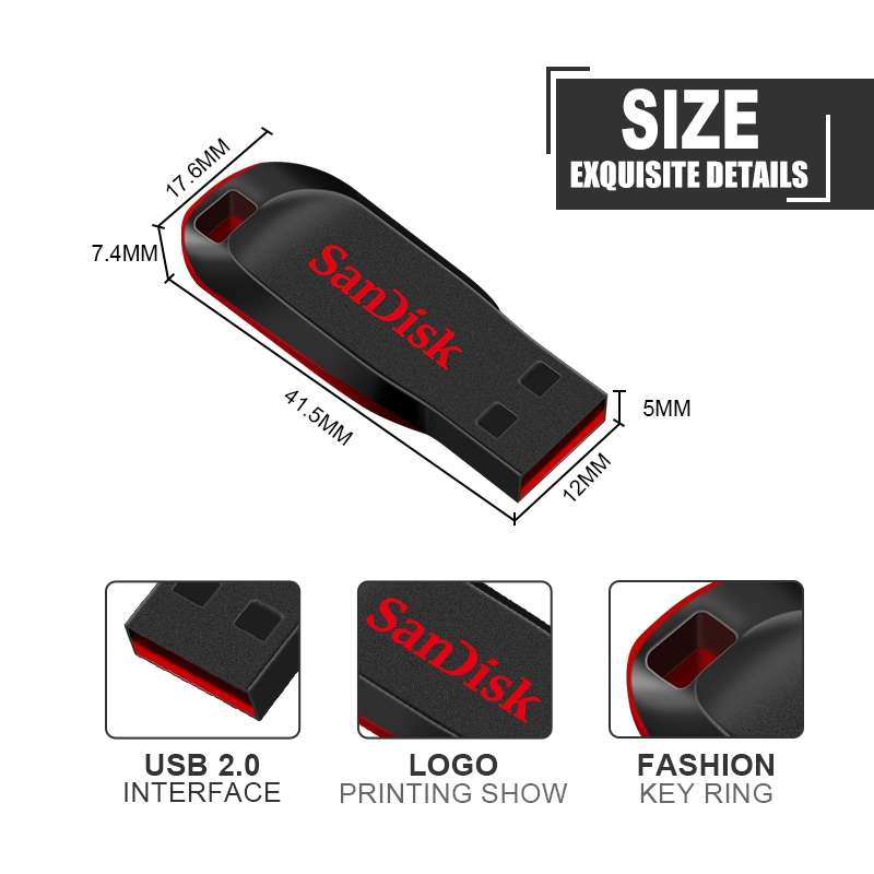 SanDisk CZ50 Mini Office USB 2.0 Flash Drive U Disk, Capacity: 32GB