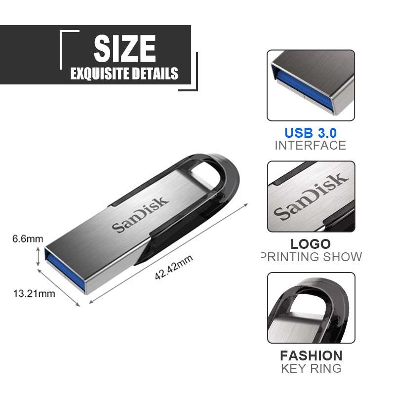 SanDisk CZ73 USB 3.0 High Speed Metal U Disk, Capacity: 32GB(Blue)