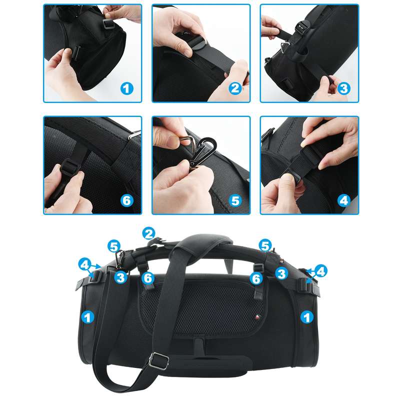 Portable Single-Shoulder Strap Speaker Storage Bag Accessories for JBL Boombox Storage Bag(Black)