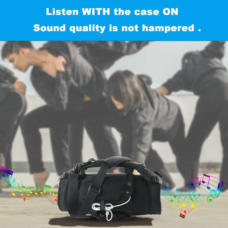 Portable Single-Shoulder Strap Speaker Storage Bag Accessories for JBL Boombox Storage Bag(Black)