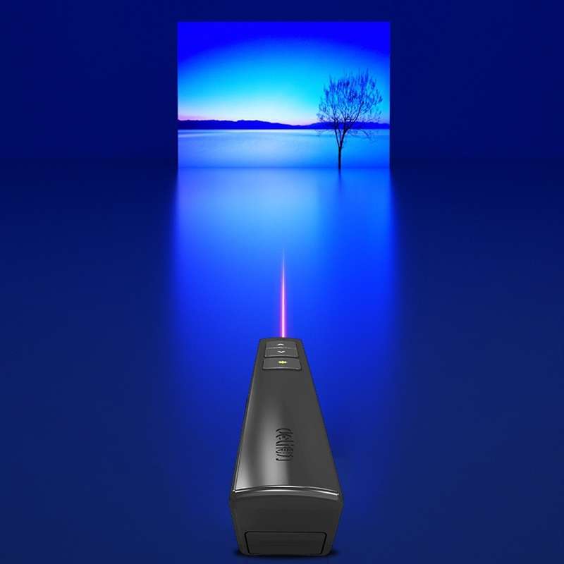 Deli 2.4GHz Laser Page Turning Pen Rechargeable Speech Projector Pen, Model: 2802L (White)