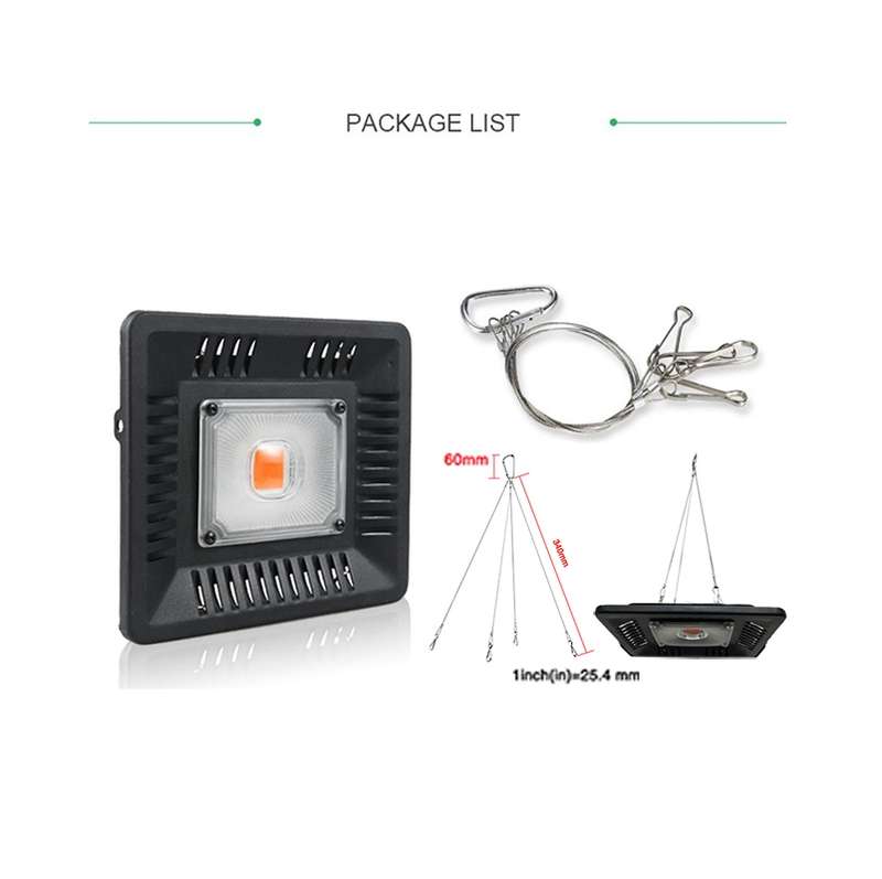 50W Ultra-Thin LED Plant Light, Full Spectrum COB Growth Light, Vegetable, Fruit & Flower Greenhouse