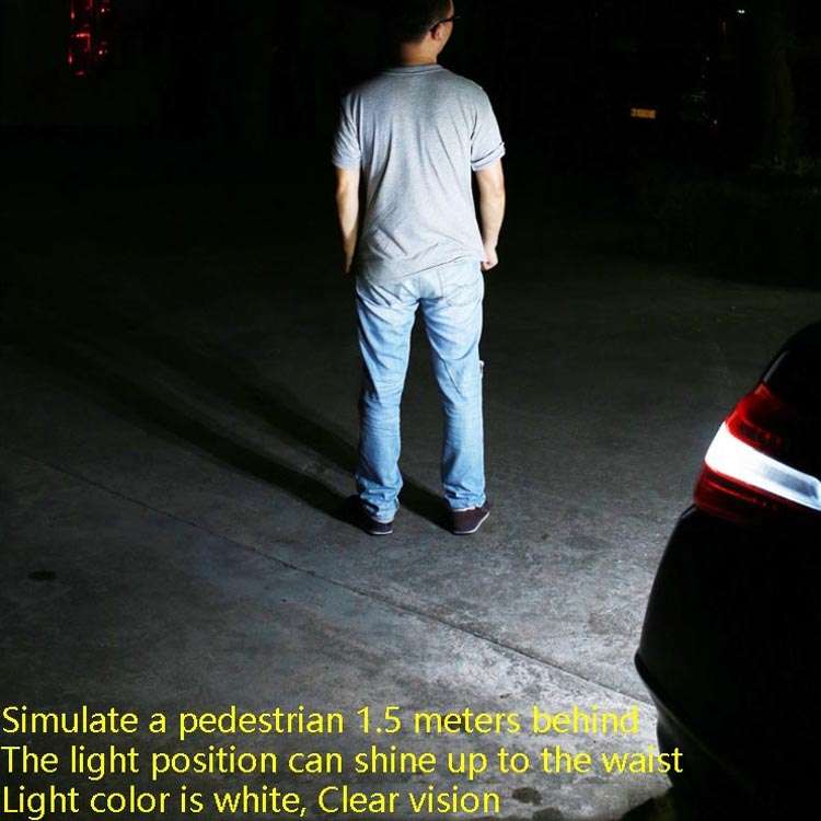 Car LED Electric Eye Reversing Light External Bulb Modified License Plate Auxiliary Light(Black)