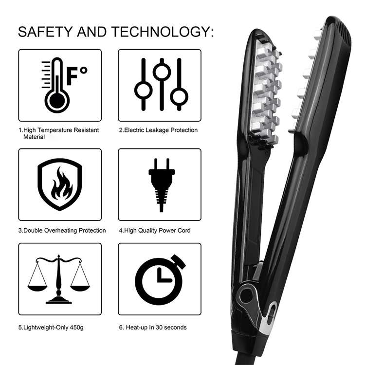 Multi-functional Long & Short Hair Styling Iron Ceramic Tourmaline Volumizing Hair Iron(White gold)