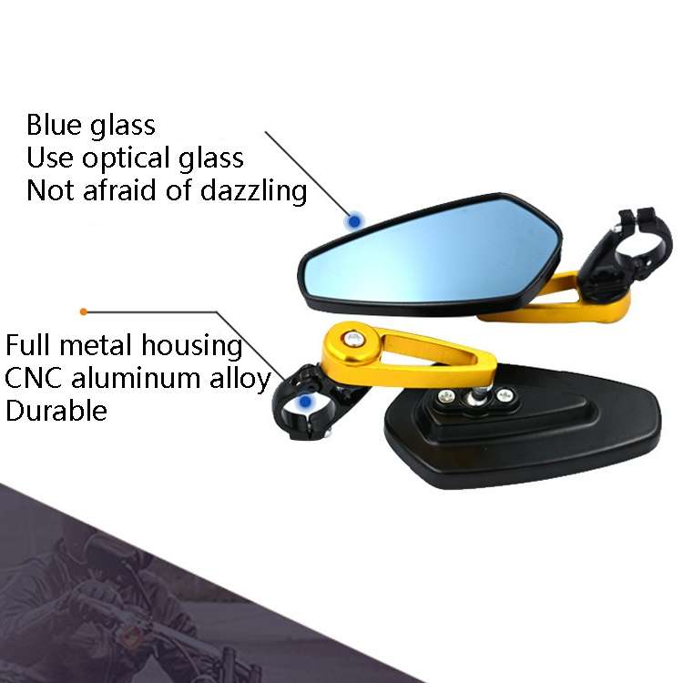 Electric Bike Motorcycle Modified Reversing Retro Rearview Handle Mirror All Aluminum Reflective Rea
