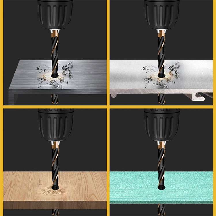 5 PCS 13.5mm Steel Plate High-Speed Steel 4341 Black Yellow Twist Drill