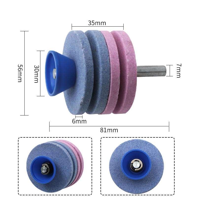 Lawn Mower Sharpener Grinding Wheel Sharpener Industrial Grinding Head, Specification: 4-layer Blue+