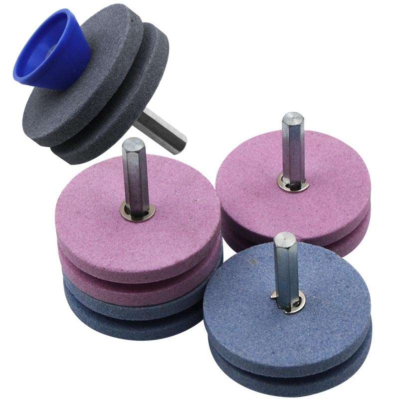 Lawn Mower Sharpener Grinding Wheel Sharpener Industrial Grinding Head, Specification: 2-layer Pink
