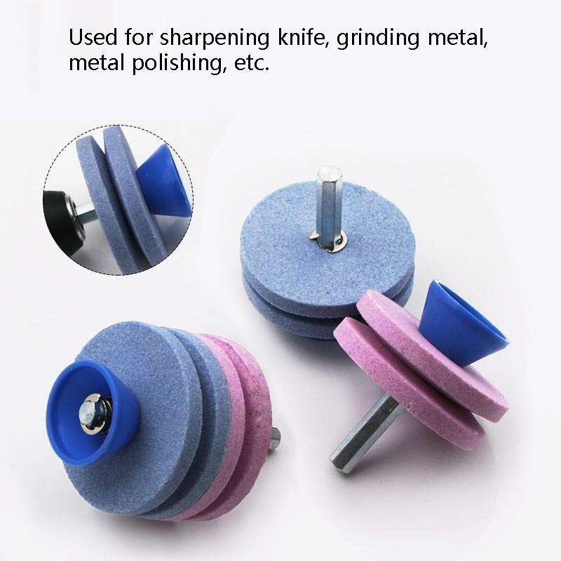 Lawn Mower Sharpener Grinding Wheel Sharpener Industrial Grinding Head, Specification: 2-layer Pink