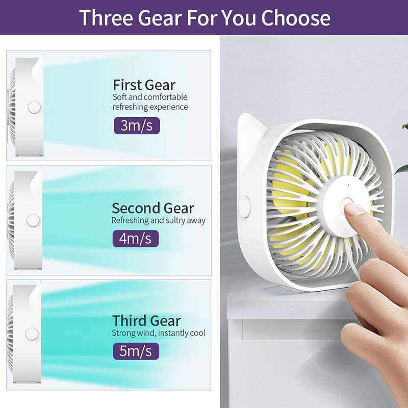 M105 Desktop Mini Cute Portable USB Fan(Sky White)