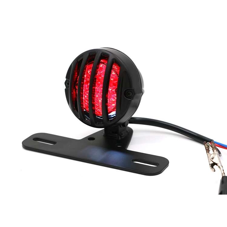 Universal Retro Waning Tail Light Motorcycle Modified Rear Tail Light Brake Light(Silver)