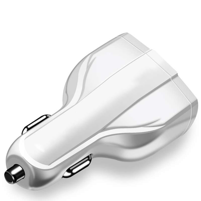 2 PCS QC3.0 Fast Charge Car Charger 3.5A Dual USB With Type-C Interface Output Car Charger(White)