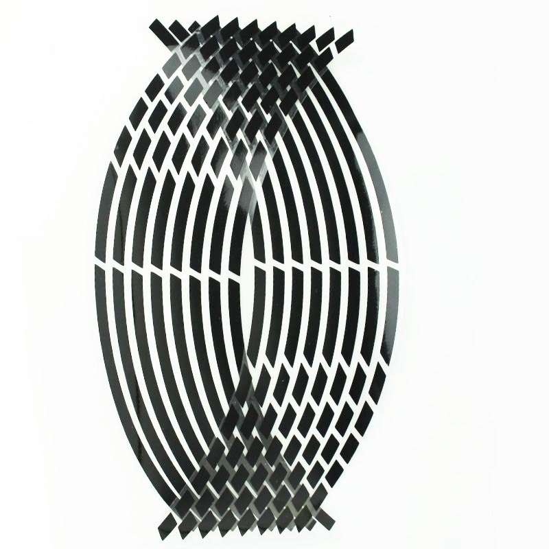 Motorcycle Rim Stickers Personality Wheels Modified Decals(Black)