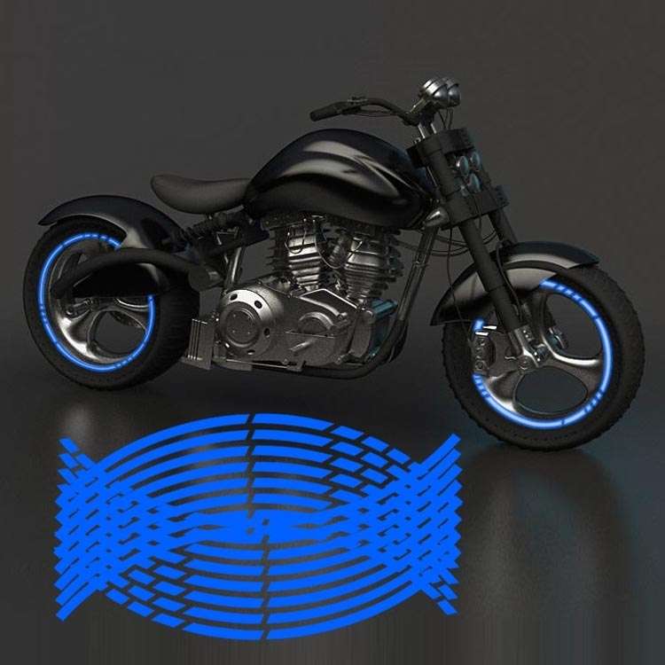 Motorcycle Rim Stickers Personality Wheels Modified Decals(Blue)
