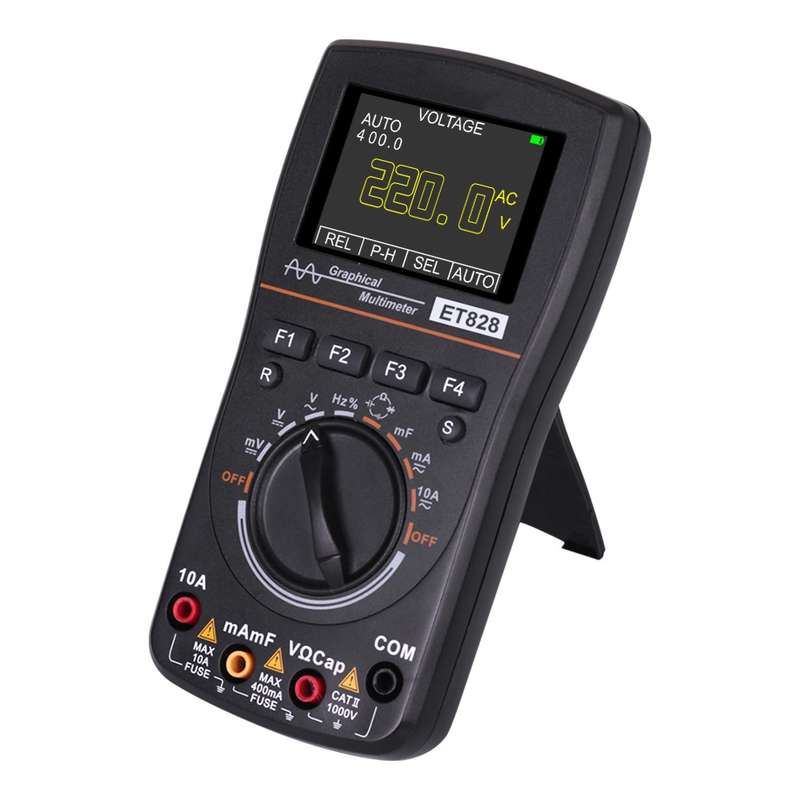 ET828 2 In 1 2 In 1 Oscilloscope Multimeter 2.4 Inch Color Screen Meter Digital Resistance Frequency