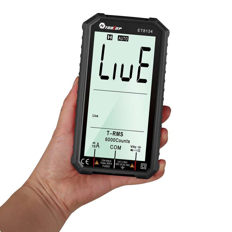 TOOLTOP ET8134 4.7 Inch LCD Full-Screen Multimeter With Color Change Alarm Function
