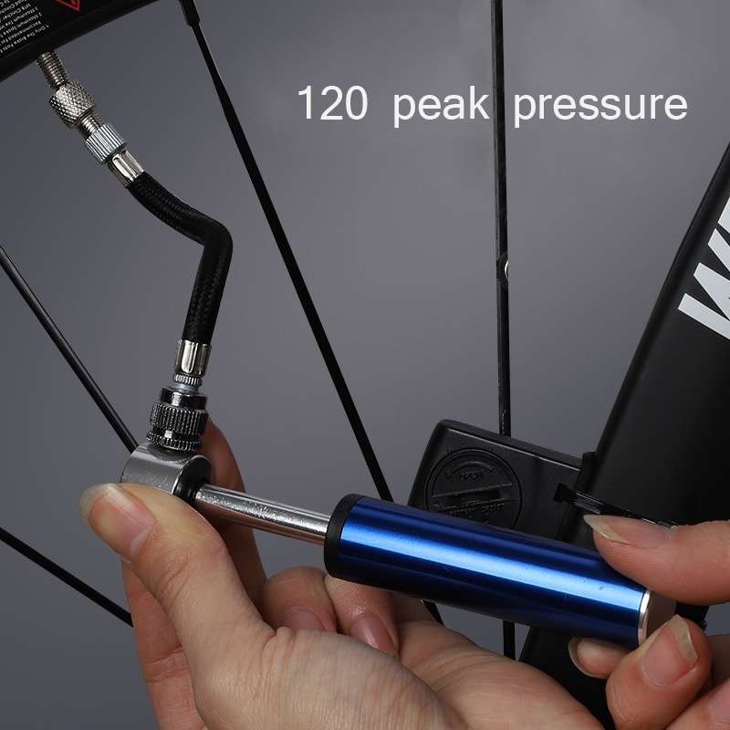 Bicycle Basketball Football Mini Portable High Pressure Inflator(Blue)