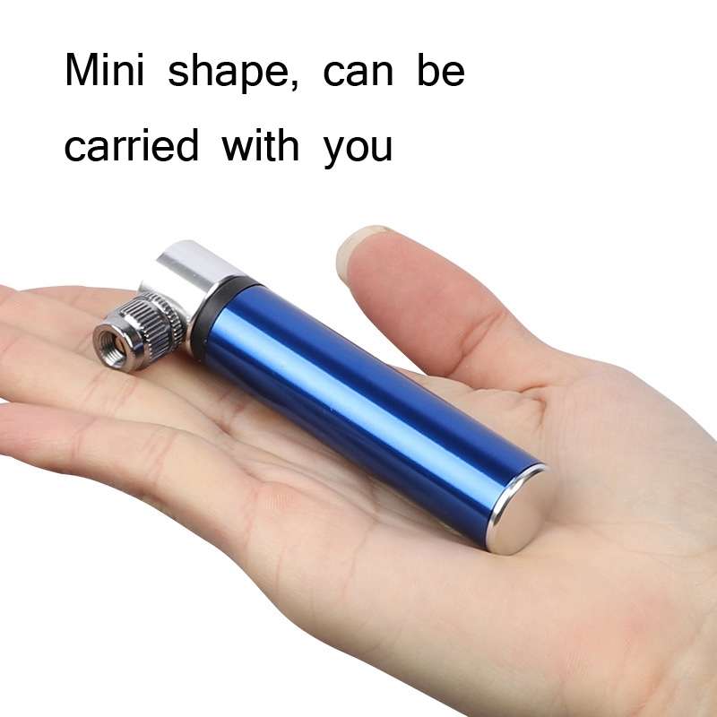 Bicycle Basketball Football Mini Portable High Pressure Inflator(Blue)