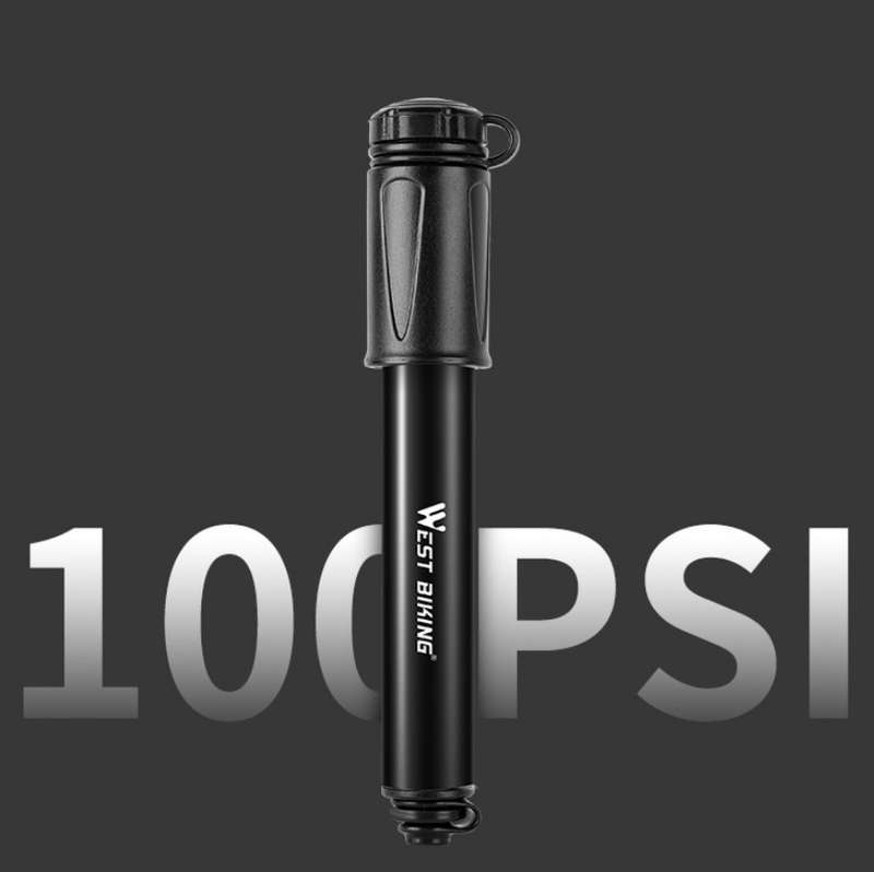West Biking Bicycle High Pressure Pump Mini Portable Basketball Inflator With Hose(Black)
