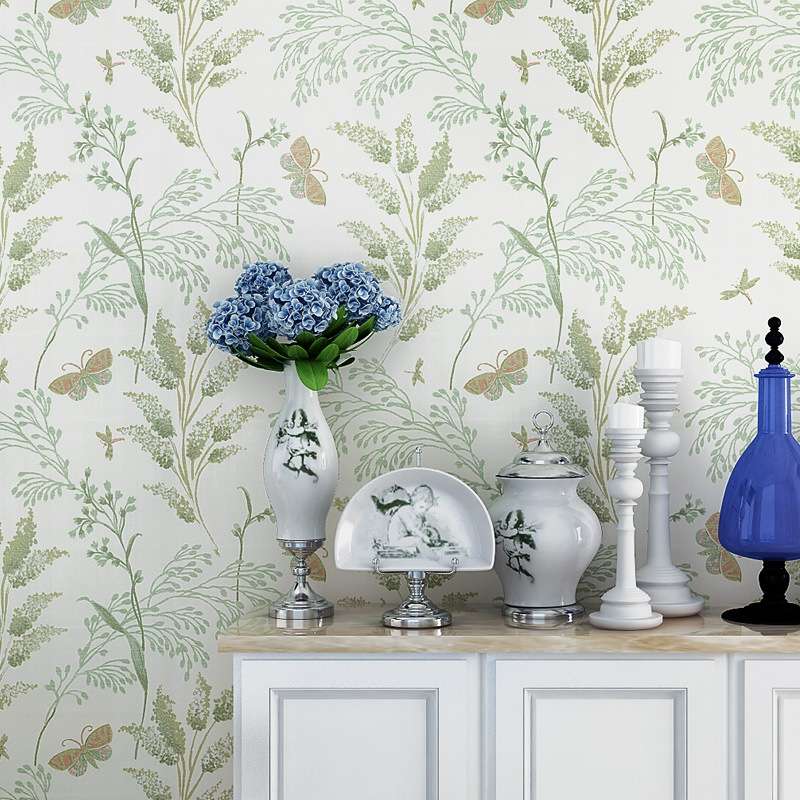 0.53x5m 3D StereoRetro Self-Adhesive Non-Woven Wallpaper Pastoral Flower Bedroom Living Room TV Back