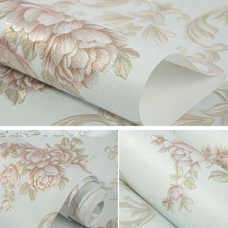 0.53 x 3m 3D Pastoral Style Wallpaper Bedroom Living Room Non-Woven Fabric Self-Adhesive Wall Sticke