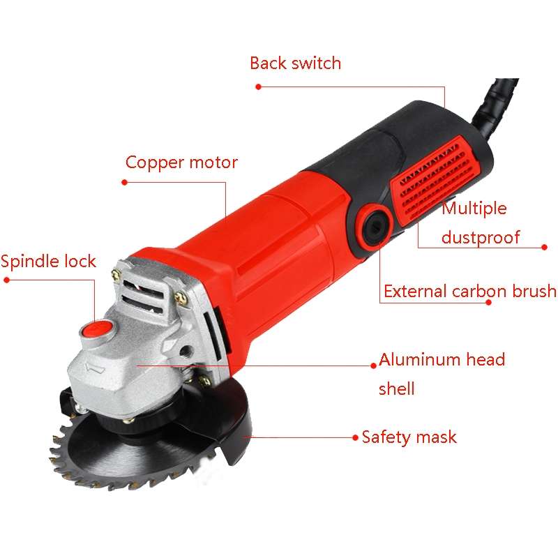 ZHOUDAWANG Multifunctional Household Electric Angle Grinder, CN Plug, Model: Ordinary Version 1200W