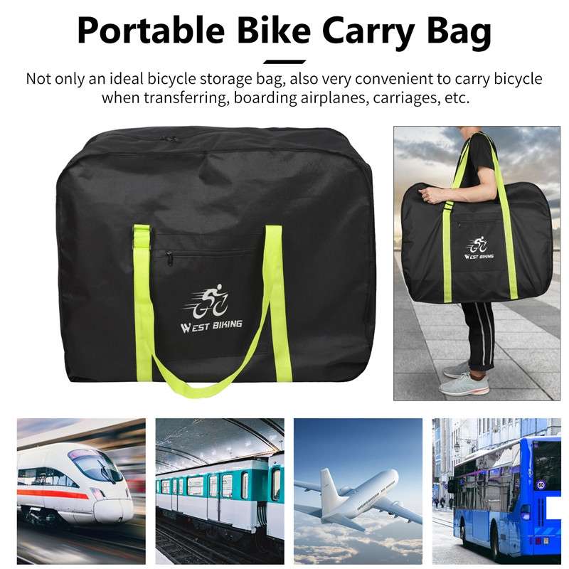 WEST BIKING Folding Bicycle Bag Bicycle Storage Bag Large Green