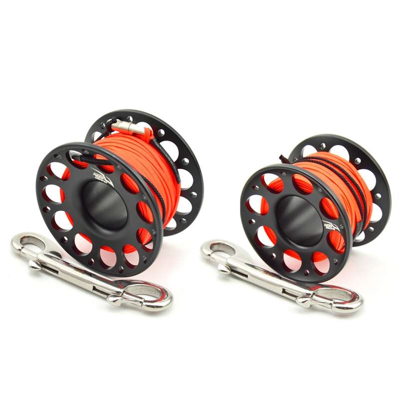 KEEP DIVING Aviation Sluminum Reel Double Hook Diving Buoy Rope Release Device, Color: 30m Black
