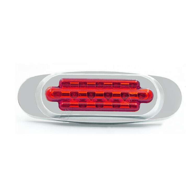 12-24V 16 LEDs Electroplating Side Lights Side Tail Lights Cargo Truck Modification Light, Colour: R