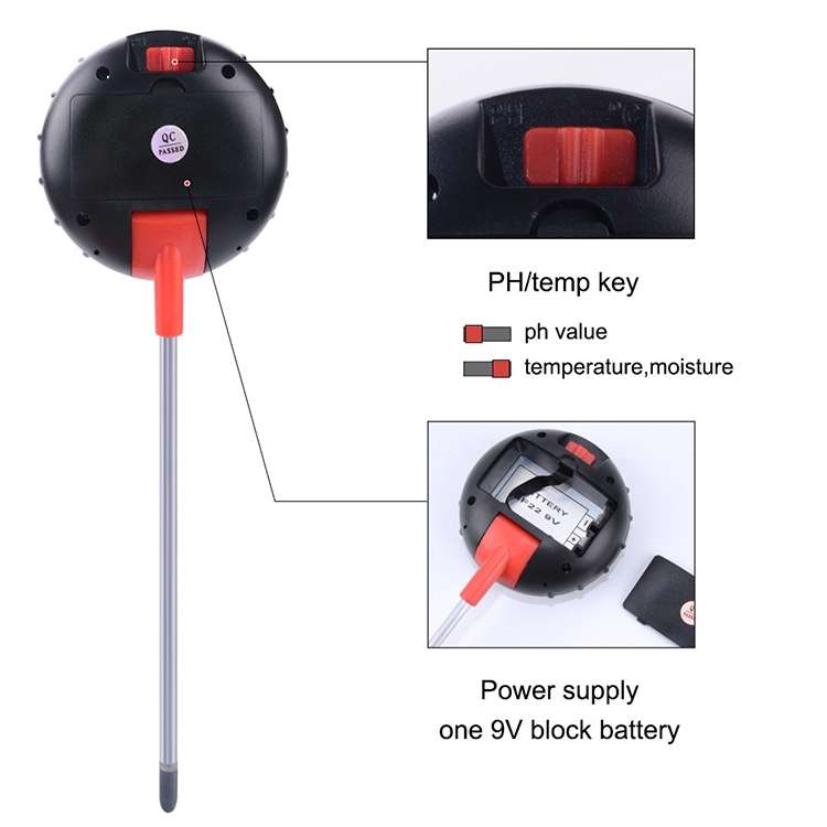 Five-In-One Soil Meter PH Humidity Temperature Photometry Detector PH Photometry Multifunctional Det