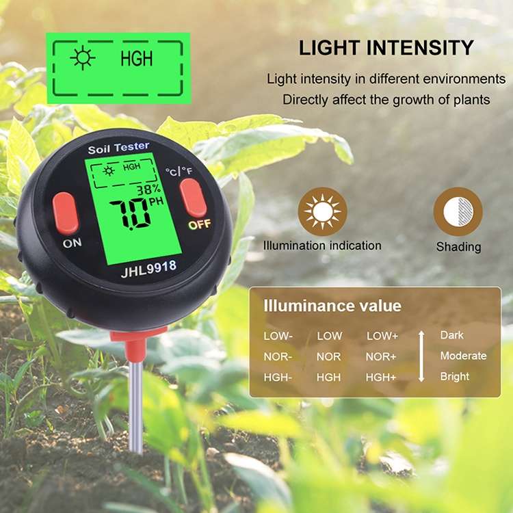 Five-In-One Soil Meter PH Humidity Temperature Photometry Detector PH Photometry Multifunctional Det