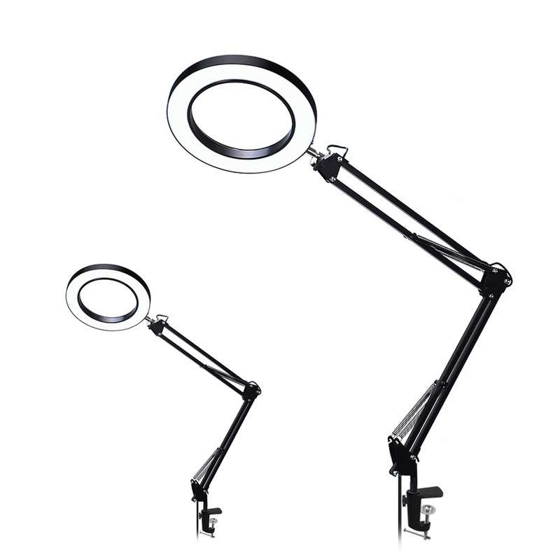 LED Eye Protection Reading Book Light USB Folding Clip Magnifying Glass Electronic Maintenance Light