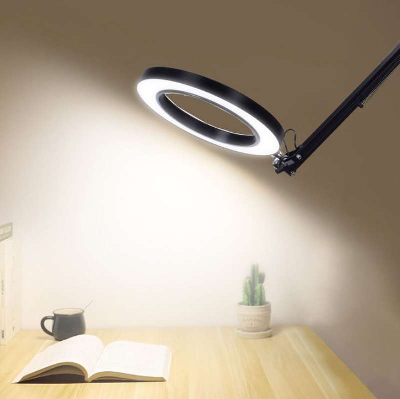 LED Eye Protection Reading Book Light USB Folding Clip Magnifying Glass Electronic Maintenance Light