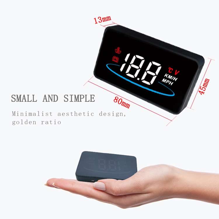 L2 HUD Head-Up Display, Water Temperature Per Hour, OBD Car Display With Color-Changing Atmosphere L