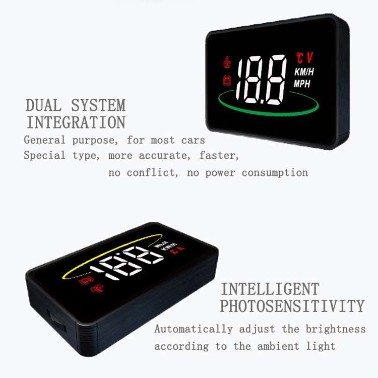 L2 HUD Head-Up Display, Water Temperature Per Hour, OBD Car Display With Color-Changing Atmosphere L